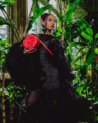 NYBG RED FLOWER POUCHETTE