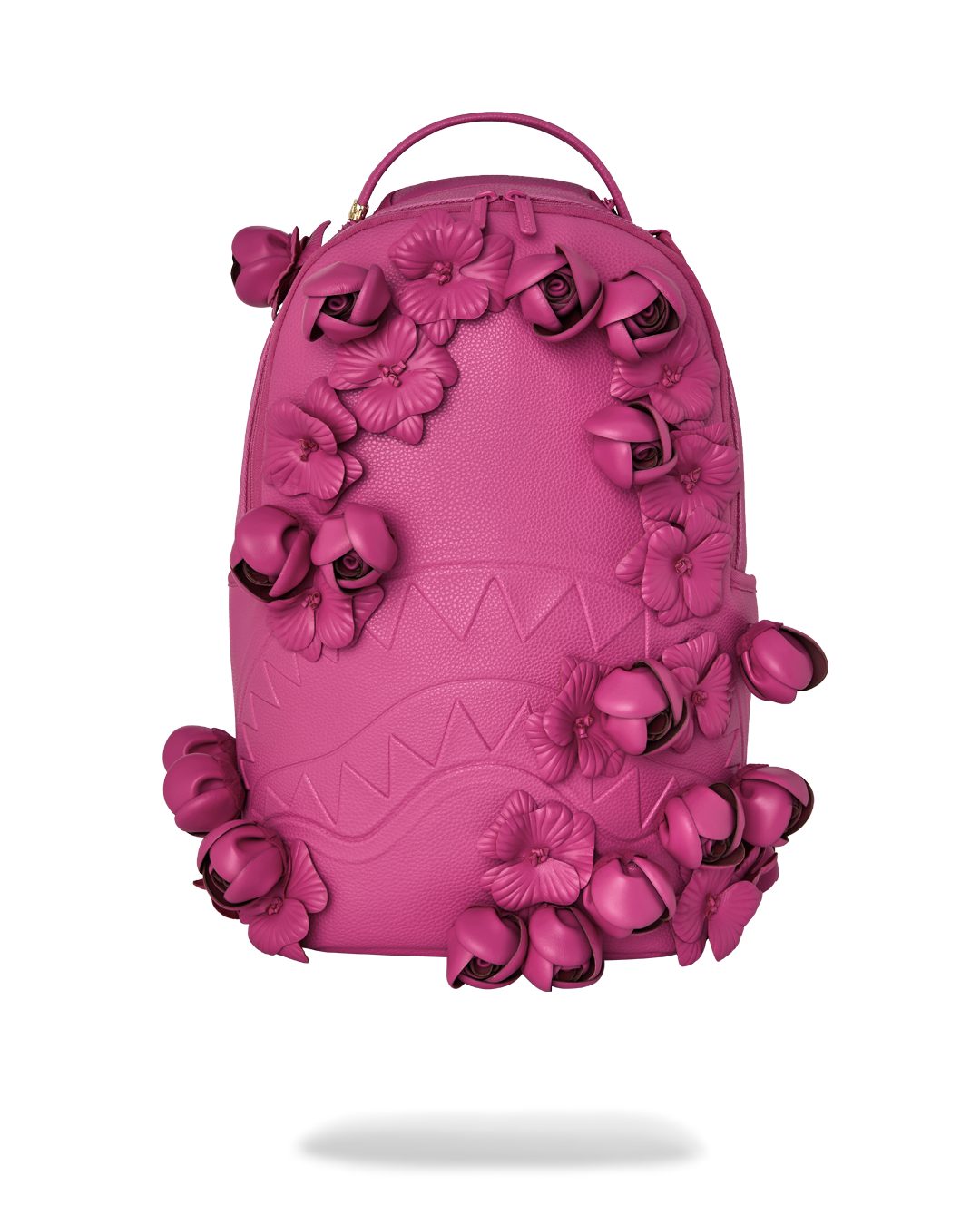 NYBG PINK LEATHER FLOWERS BACKPACK